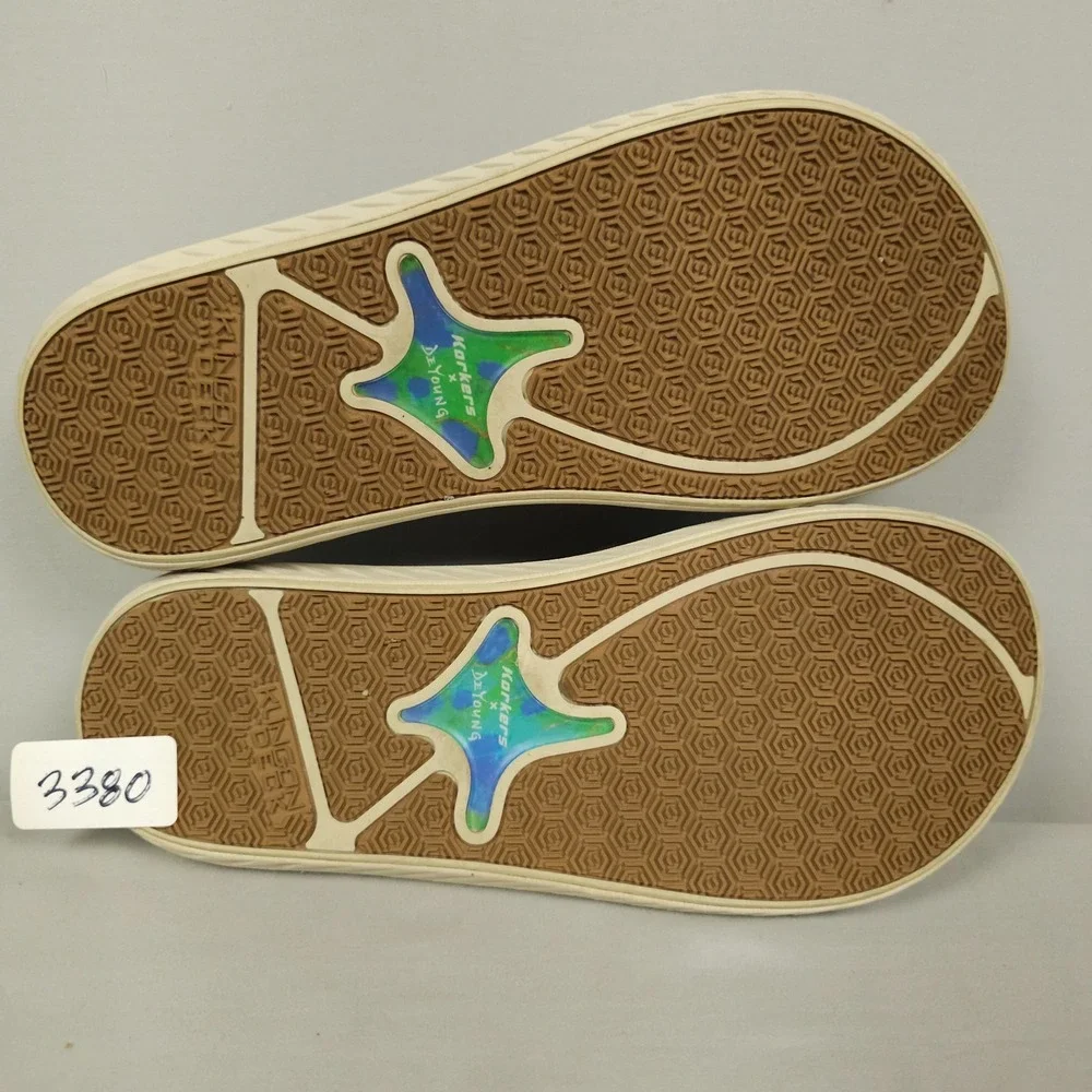 Korkers De Young Fish Flip Tarpon Sandals Men 10 Brown Flip Flop Kling On Deck